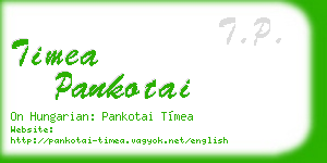 timea pankotai business card