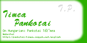 timea pankotai business card